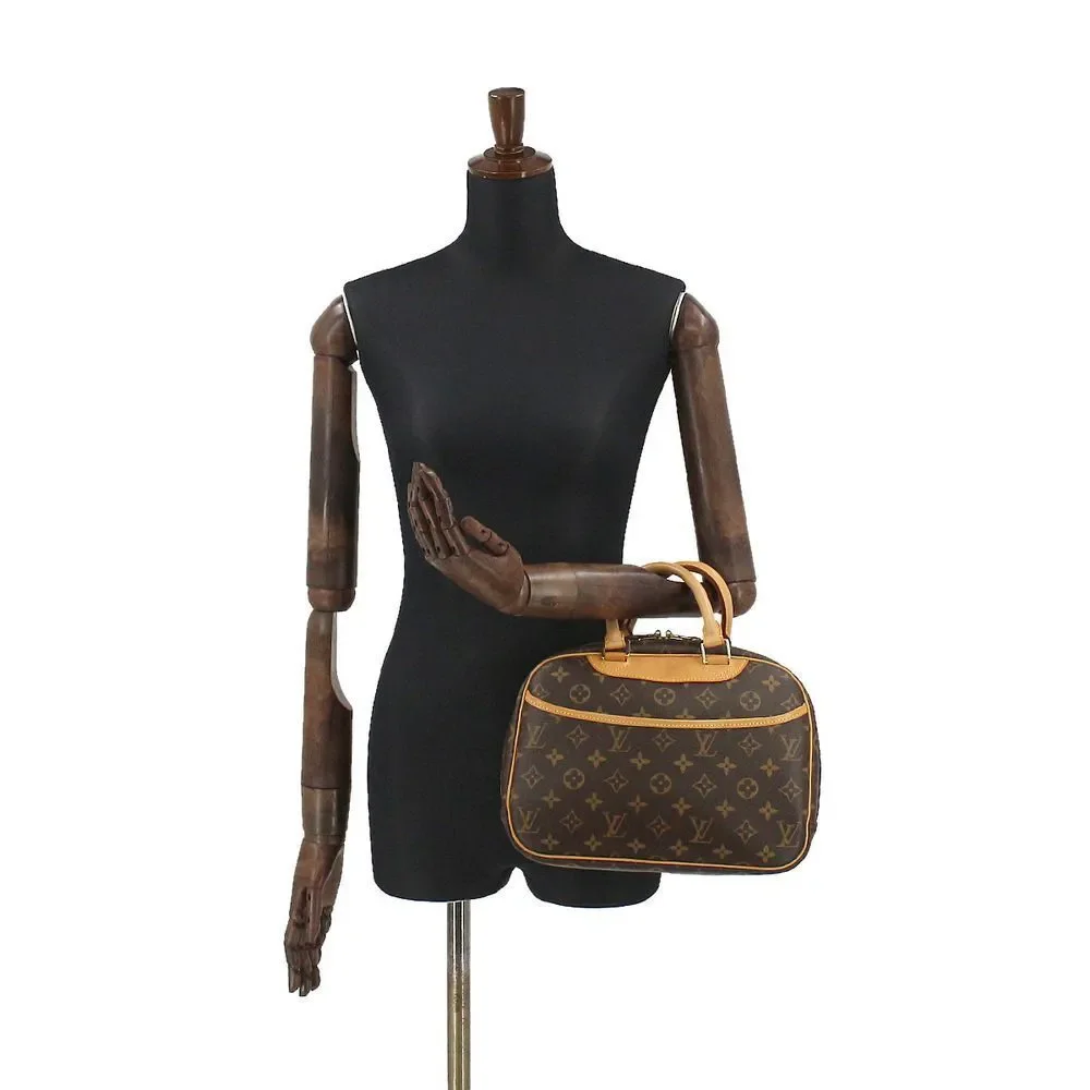 Louis Vuitton Monogram Trouville Shoulder Bag Brown Gold Hardware